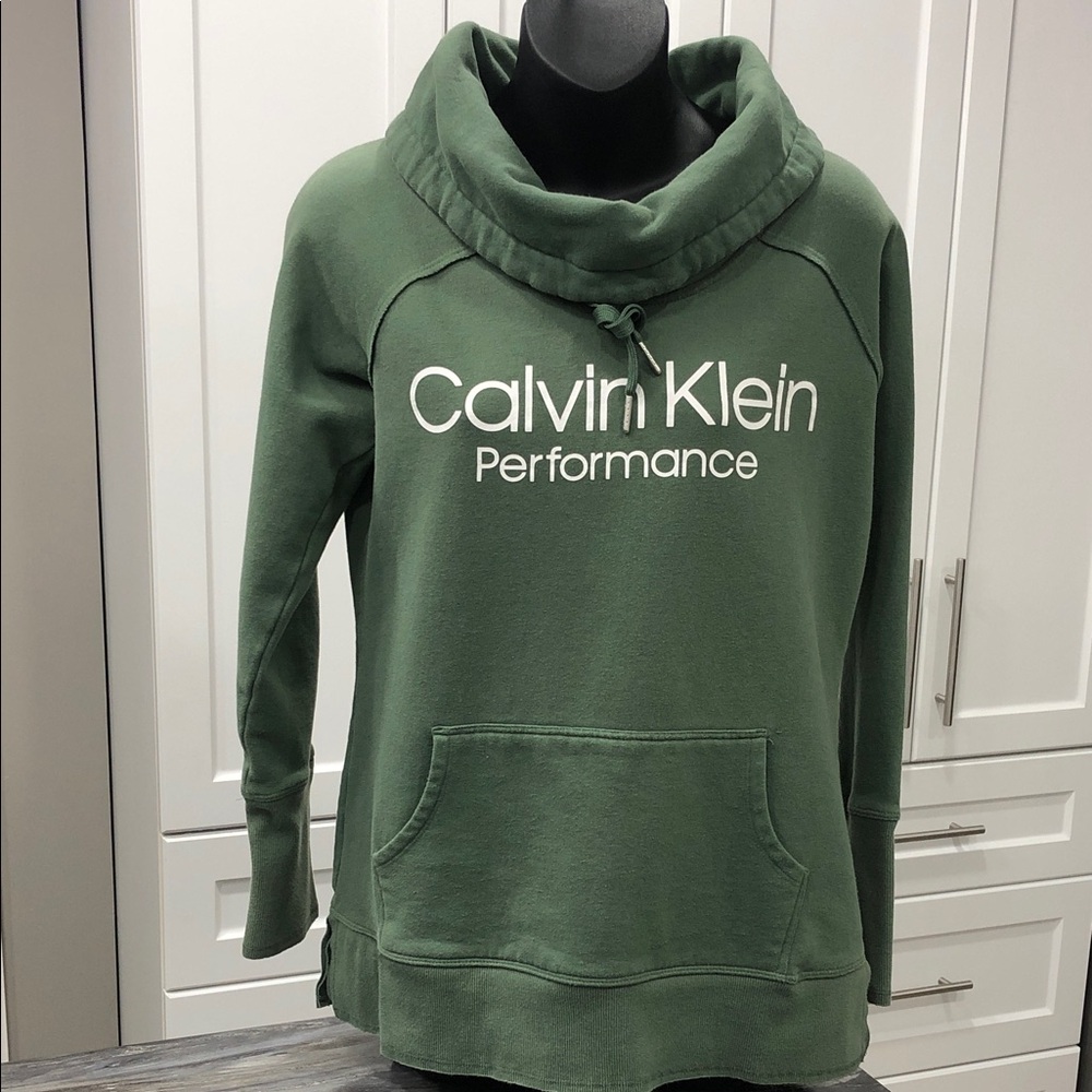 Calvin Klein Performance Green Cowl Neck Pullover | Women’s Small | Thumbholes